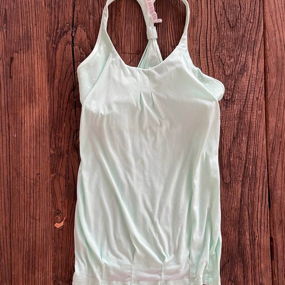 Lululemon Practice Freely Tank in Fresh Teal/Petit dot **size 8